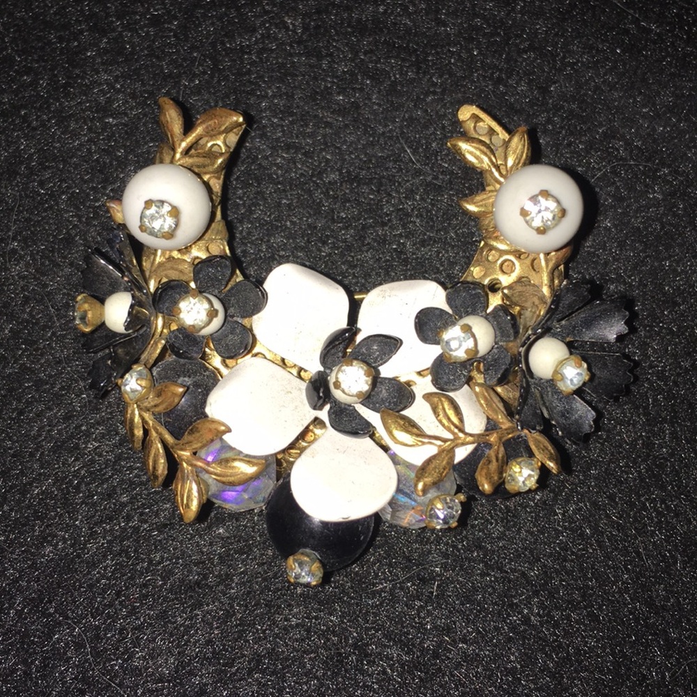 Enameled Floral Brooch